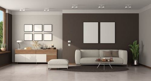 Completed interior painting project with a warm, evenly finished feature wall
